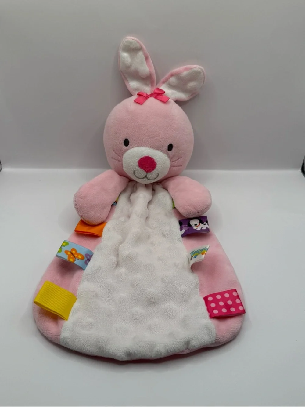 TAGGIES Pink Bunny Security Blanket Lovey
